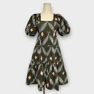 Ulla Johnson Nora Printed Dress Puff Sleeve Size 0